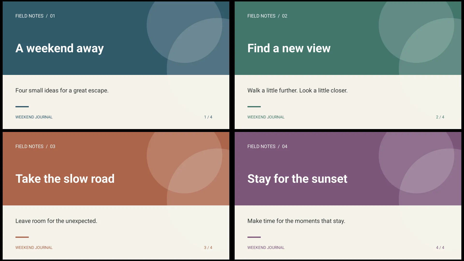 Four pages of the Weekend Journal PDF displayed in a two-by-two grid on Android TV